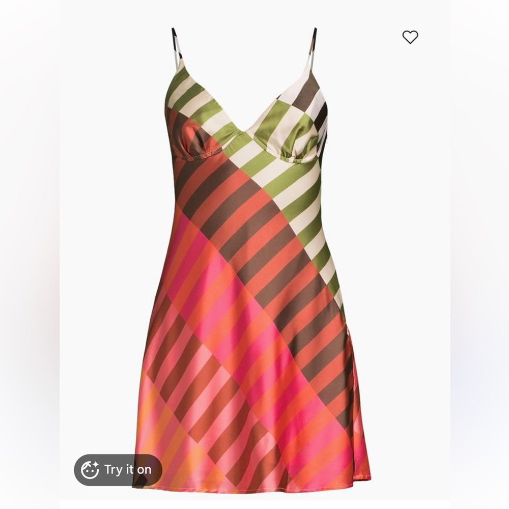 Hutch Anthropologie Suki Mini Slip Stripped Dress Medium